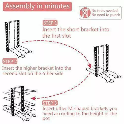Load image into Gallery viewer, 8 Tier Pots and Pans Organizer Rack Adjustable Pots Holder for Kitchen Cabinet
