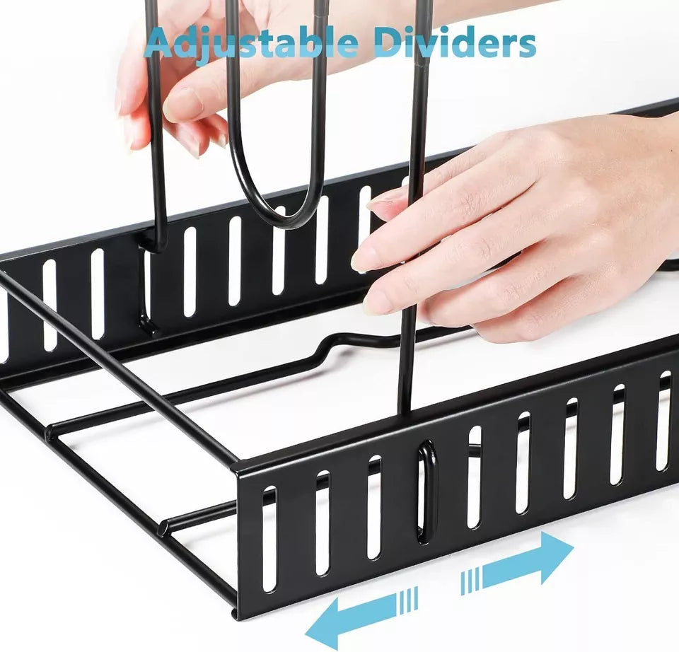 8 Tier Pots and Pans Organizer Rack Adjustable Pots Holder for Kitchen Cabinet