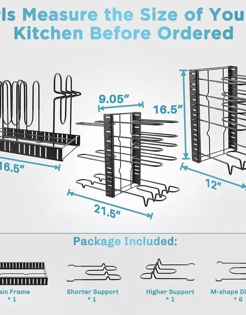 Load image into Gallery viewer, 8 Tier Pots and Pans Organizer Rack Adjustable Pots Holder for Kitchen Cabinet
