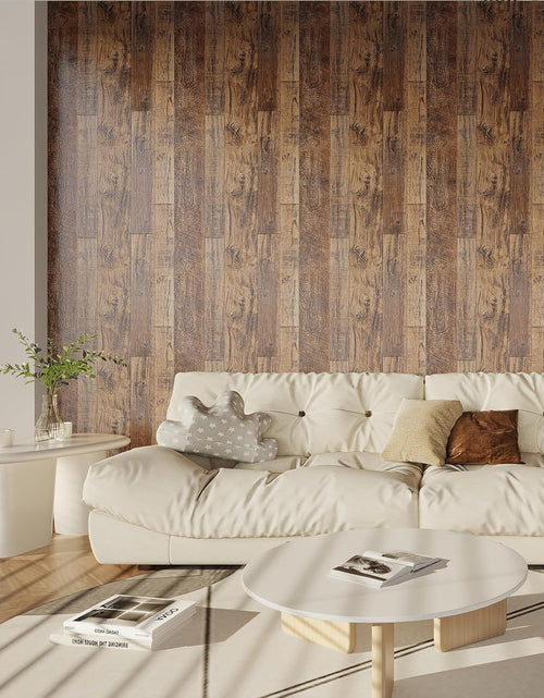 Load image into Gallery viewer, Brown Wood Peel and Stick Wallpaper 17.8&quot; X 118.8&quot; Self Adhesive Removable Decorative Film Wood Grain
