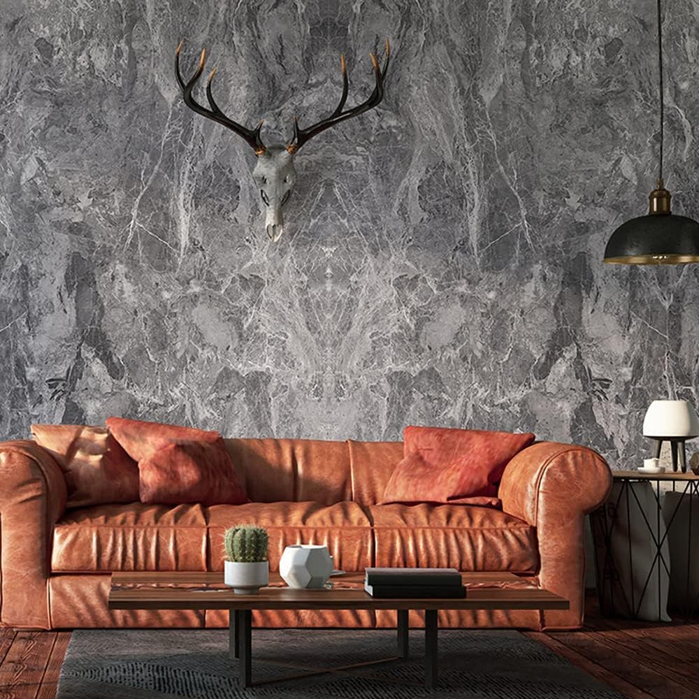 Gray Marble Contact Paper Counter Top Covers Peel and Stick Wallpaper Self Adhesive, 15.7"×80" Waterproof Removable Thick Matte 3D