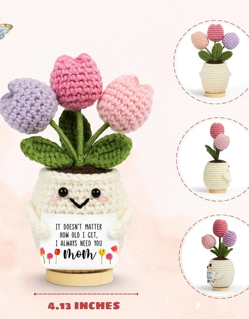 Load image into Gallery viewer, Mother’s Day Christian Gift Set – Church Bulk Keychains with Prayer Cards ( FREE Knitted Inspirational Positive Tulip )
