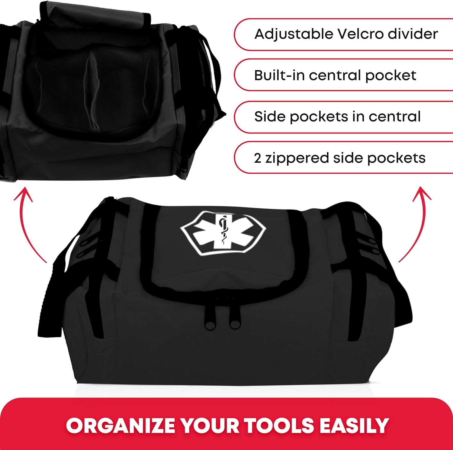 First Responder Fully Stocked Trauma First Aid Kit – Black