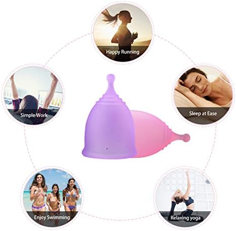 Menstrual Cup Steamer, Portable Menstrual Cup Wash Kit, Comes with Two Reusable Period Cup, Pink