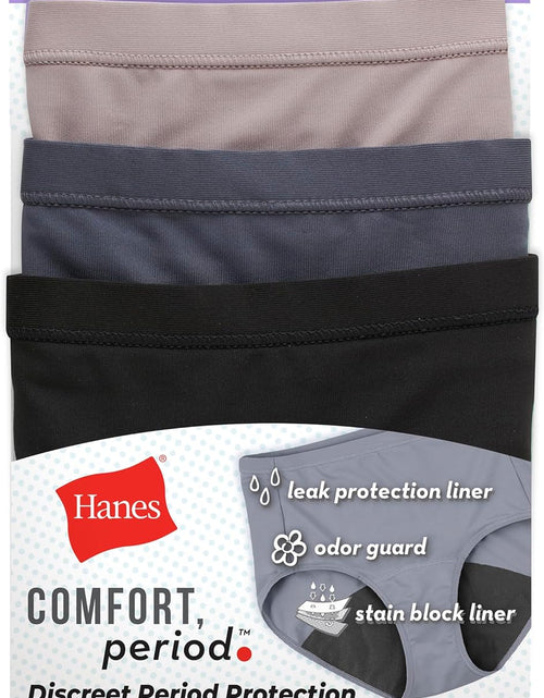 Load image into Gallery viewer, Womens Fresh &amp; Dry Light and Moderate Period 3-Pack Brief Underwear
