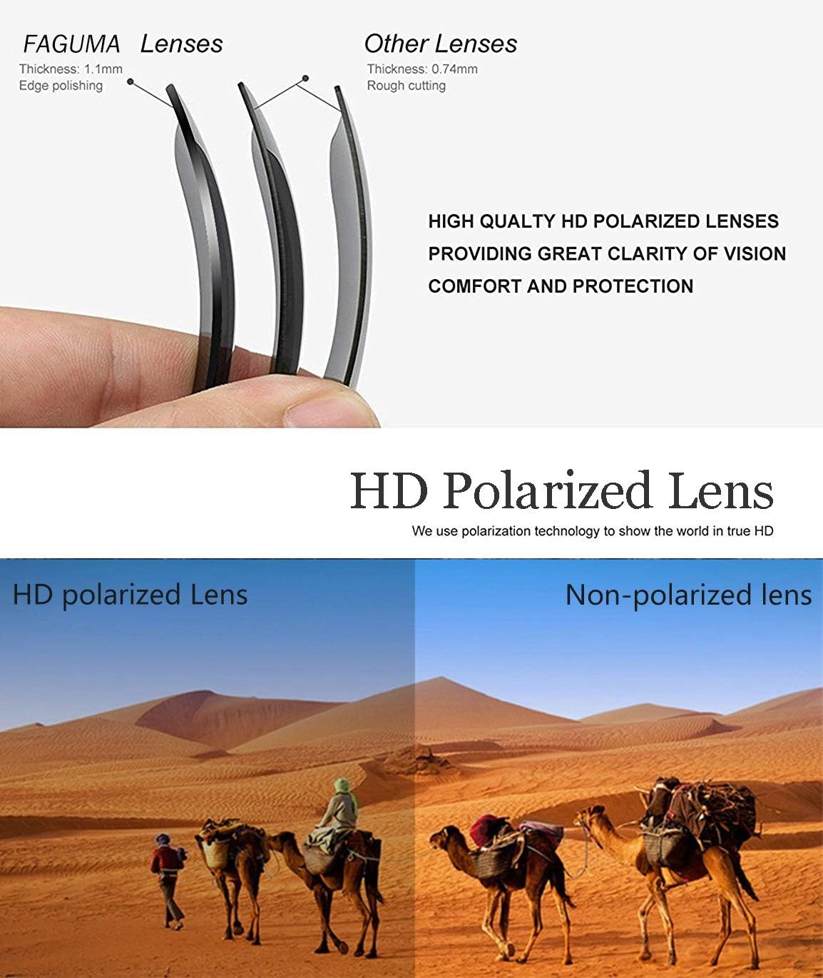 Polarized Sports Sunglasses For Men Cycling Driving Fishing 100% UV Protection (Matte Black Frame/Grey Lens)