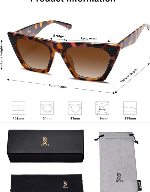 Load image into Gallery viewer, Oversized Square Cateye Polarized Sunglasses for Women Men Big Trendy Sunnies (Brown Tortoise/Brown)
