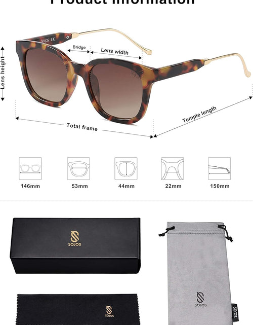 Load image into Gallery viewer, Classic Square Polarized Sunglasses for Women Men Retro Trendy UV400 Sunnies (Amber Tortoise/Brown)
