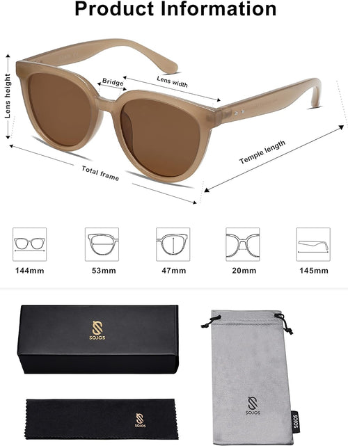 Load image into Gallery viewer, Round Polarized Sunglasses for Women Fashion Trendy Style UV Protection Lens Sunnies, Brown
