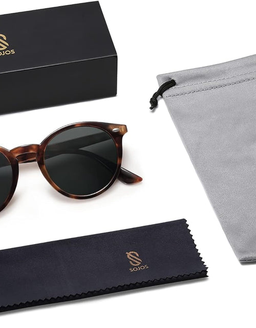 Load image into Gallery viewer, Retro Round Polarized Sunglasses for Women Men Classic Vintage Sunnies (Ancient Tortoise/Grey)
