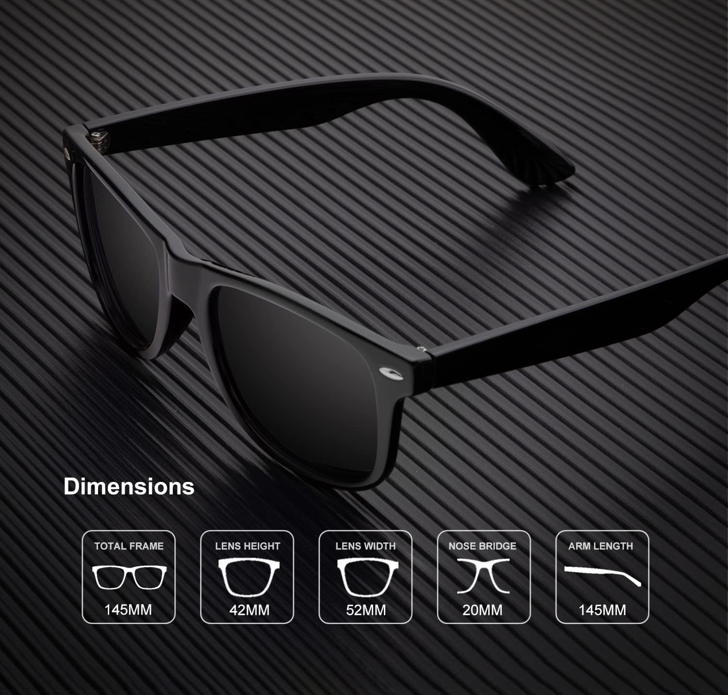 Polarized Sunglasses for Men and Women Matte Finish Sun glasses Color Mirror Lens UV Blocking (3 Pack)