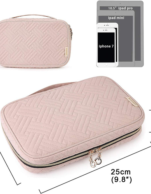 Load image into Gallery viewer, Jewelry Organizer Case Travel Storage Bag for Necklace, Earrings, Rings, Bracelet, Soft Pink, Medium
