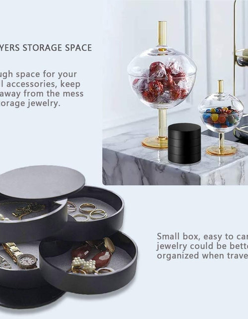 Load image into Gallery viewer, Small Jewelry Storage Box Earring Holder for Women, 5-Layer Rotating Travel Jewelry Tray Case

