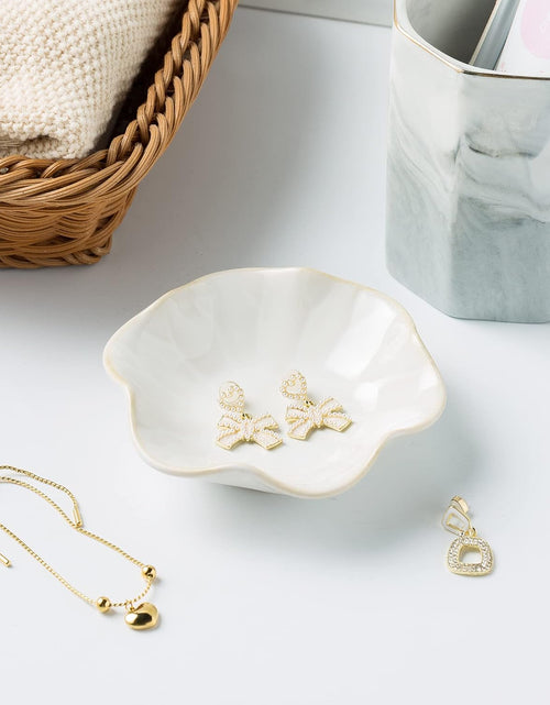Load image into Gallery viewer, Jewelry Dish Tray, Ring Dish, Ceramic Trinket Tray (milky white)
