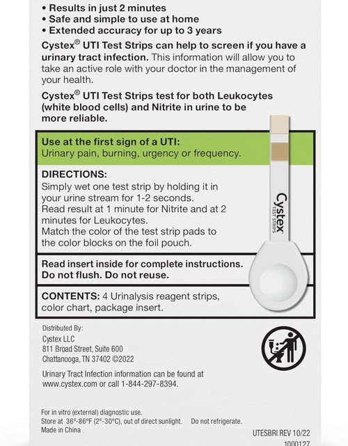 Load image into Gallery viewer, Cystex Urinary Tract (UTI) Test Strips for Women &amp; Men, 4 Count
