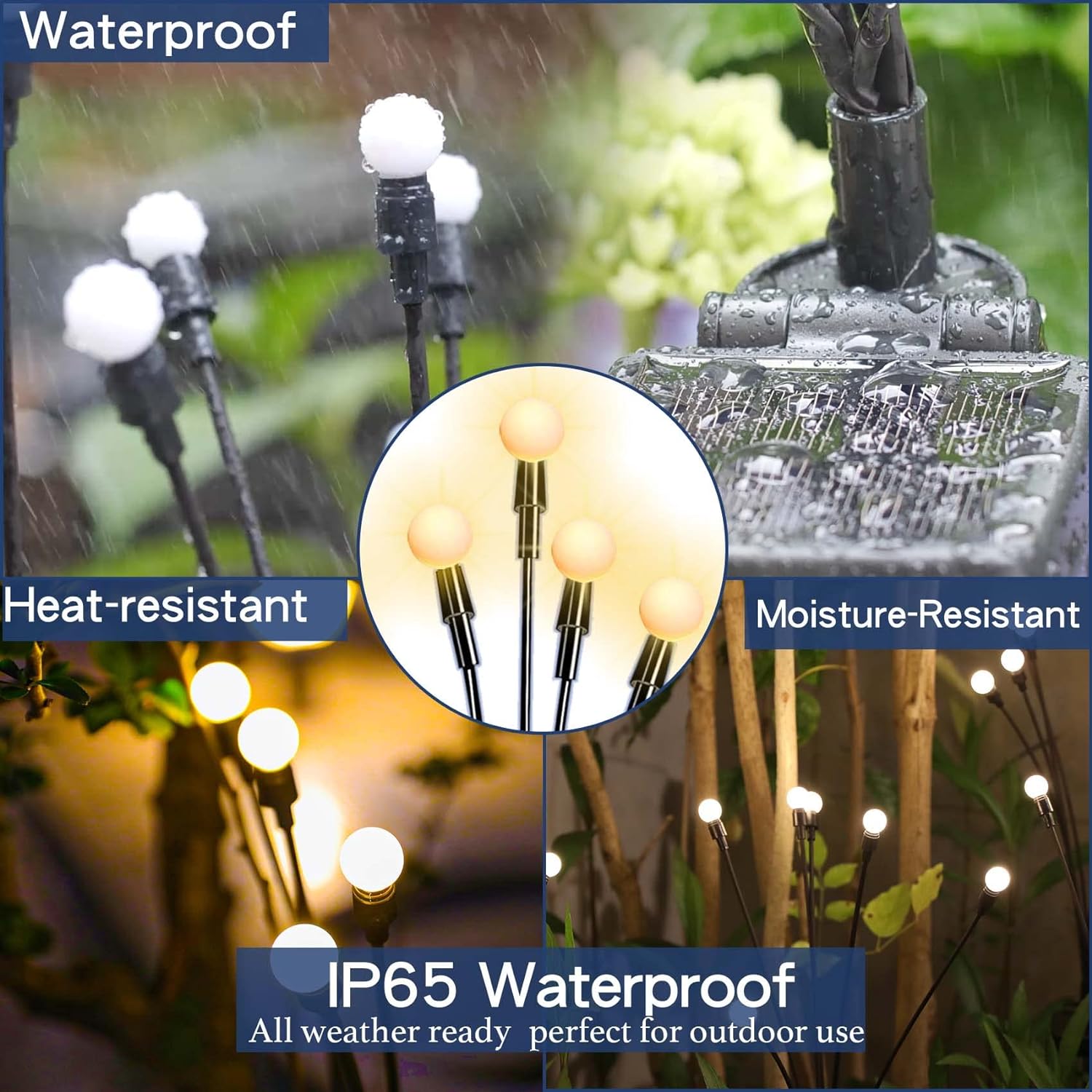 New Upgraded Solar Swaying Light, Sway by Wind, Solar Outdoor Lights, Warm White (2 Pack)