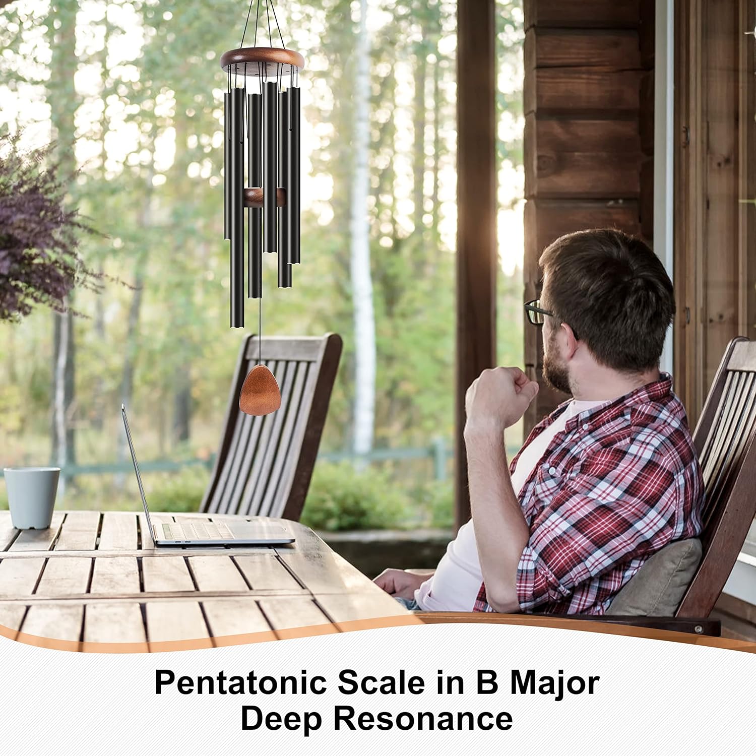 Large Aluminium Wind Chimes 37" Inches to Create a Zen Atmosphere Suitable for Outdoor