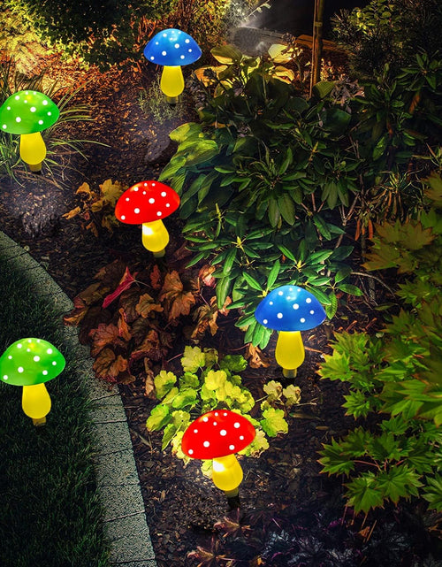 Load image into Gallery viewer, Outdoor Solar Mushroom Lights LED Solar Garden Decor Stake Lights, 8 Lighting Modes Solar Yard Ornament Lights (1 Pack 6 Mushrooms)
