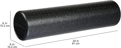 Load image into Gallery viewer, High-Density Round Foam Roller for Exercise, Massage, Muscle Recovery, 24 inches, Black
