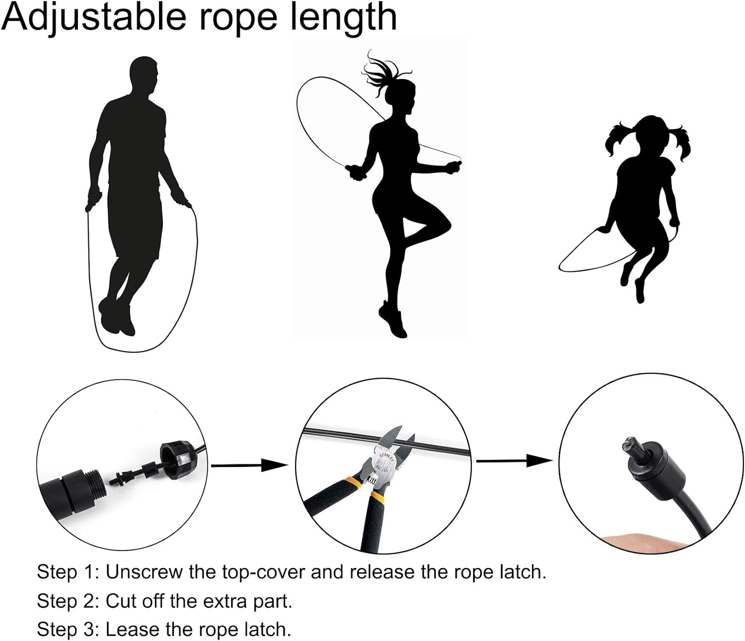 Jump Rope, Adjustable Jump Ropes, Skipping Rope Tangle-Free Rapid Speed with Ball Bearings, Red