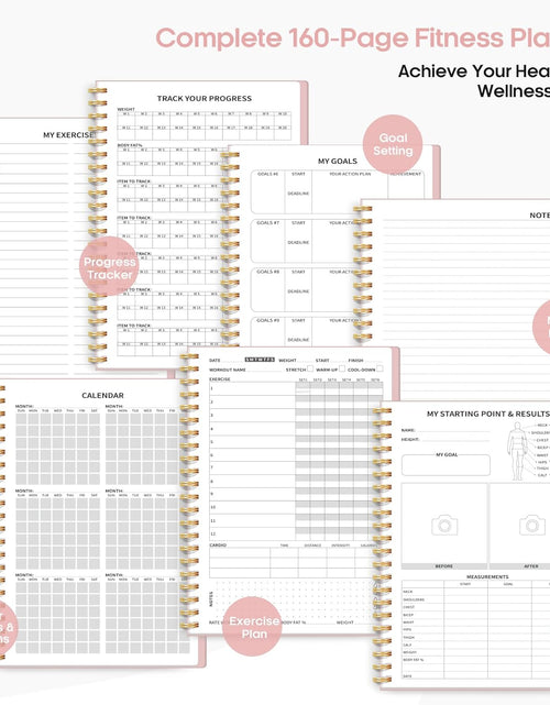 Load image into Gallery viewer, Fitness Workout Journal for Women &amp; Men, A5(5.5&quot; x 8.2&quot;), Pink
