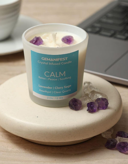 Load image into Gallery viewer, Calm Crystal Candle for Manifestation, Aromatherapy and Relaxation I Non Toxic, Vegan, Lead Free | Calm Candles for Women
