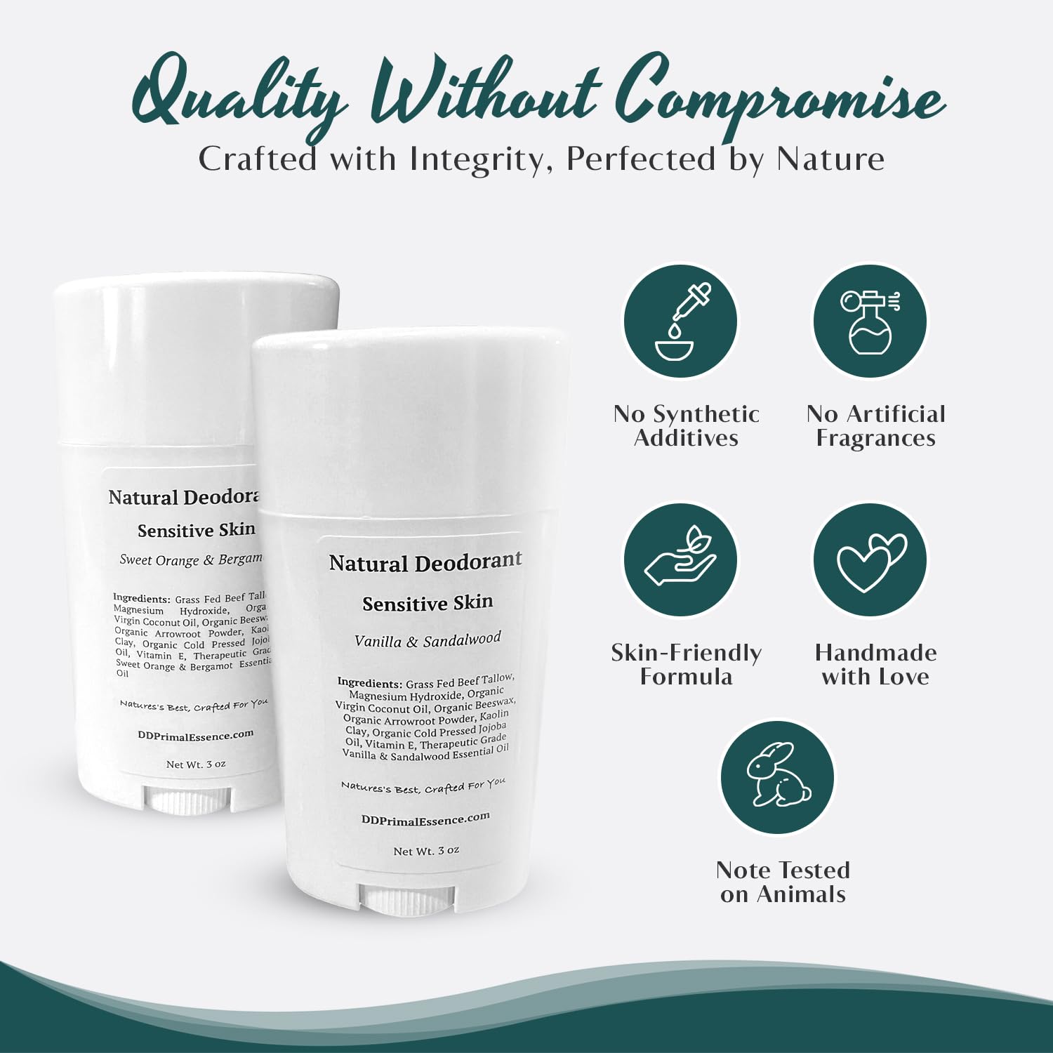 Primal Essence Sensitive Skin Natural Deodorant | Aluminum & Baking Soda Free | Men and Women  (Vanilla & Sandalwood)
