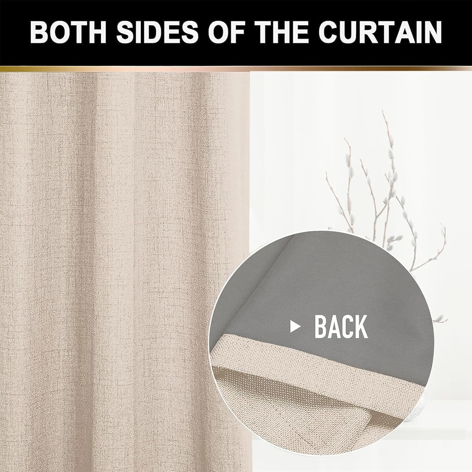 Blackout Curtains 84 Inches Long 2 Panels Set, Thermal Insulated Rod Pocket Window Curtains & Drapes, 50W X 84L, Oatmeal