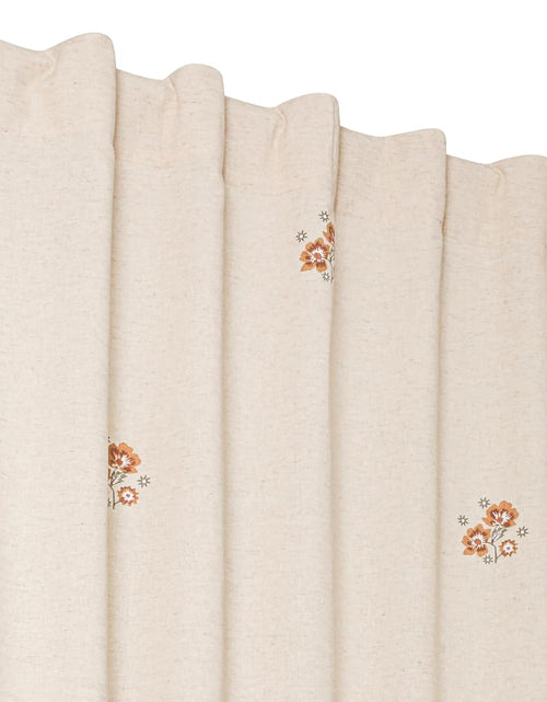 Load image into Gallery viewer, Bedding Craft Linen Curtains Drapes, Flower Print Linen Curtains, 1 Piece, Natural Brown White 50 x 84 inches)
