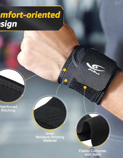 Load image into Gallery viewer, 2 PACK Wrist Compression Strap and Wrist Brace Sport Wrist Support for Fitness, Adjustable
