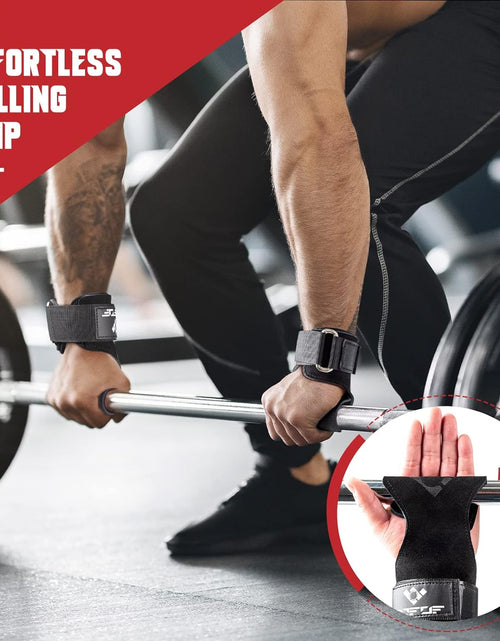 Load image into Gallery viewer, Double Layer Leather Weightlifting Wrist Strap for Deadlift and Powerlifting, Midnight Black, Pair
