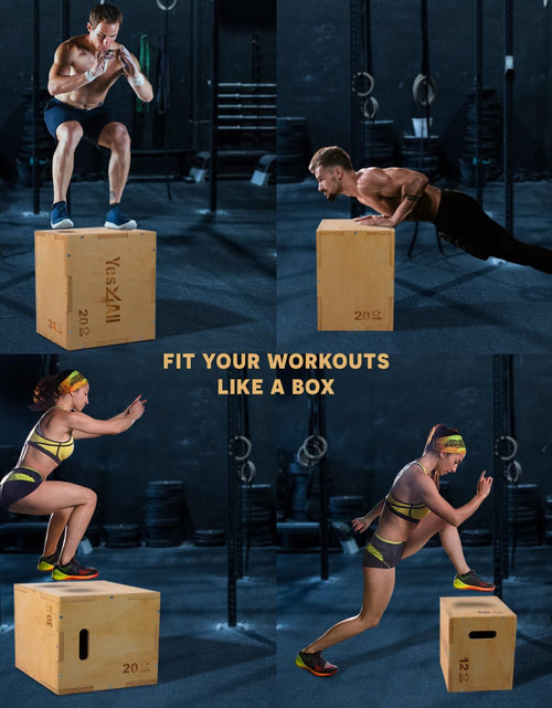 Load image into Gallery viewer, 3 in 1 Wooden Plyo Box - Holds Up to 450lbs - Versatile Plyometric Jump Box, Wood Basic

