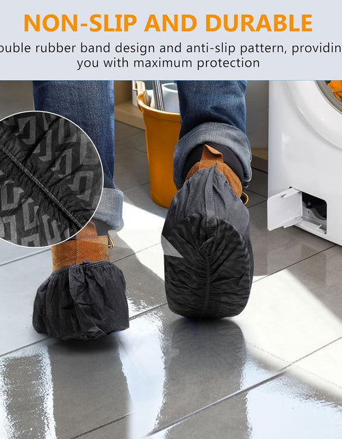 Load image into Gallery viewer, Shoe Covers Disposable Non Slip, 100 Pack (50 pairs) Thick Extra Disposable Boot Covers Slip Proof, Black
