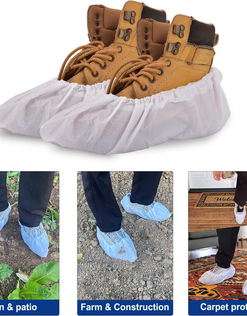 Load image into Gallery viewer, Shoe Covers Disposable,200Pack（100 Pairs）Boot Covers Waterproof Non Slip, White
