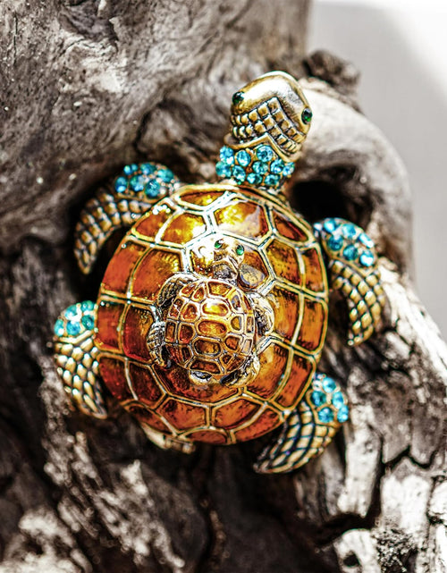 Load image into Gallery viewer, Mother and Baby Turtle Figurines Jewelry Trinket Boxes Hinged Collectible Figurines
