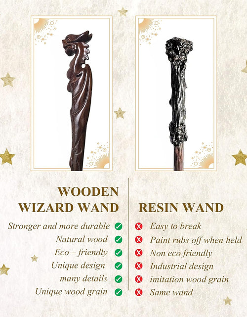 Load image into Gallery viewer, Handicraftviet Hand Carved Dragon Magic Wand, Wooden Wands for Collectible Cosplay
