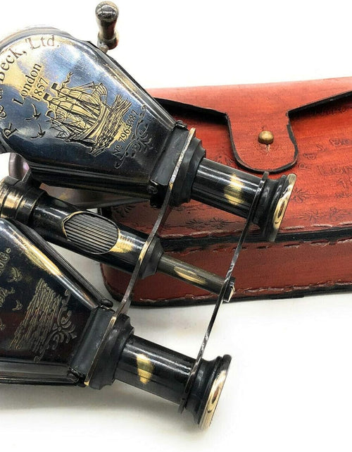 Load image into Gallery viewer, Classic Marine Spy Glass Antique London 1857 R &amp; J Beck Brass Binocular Collectibles, Antique Style Telescope Spyglass Folding Gift
