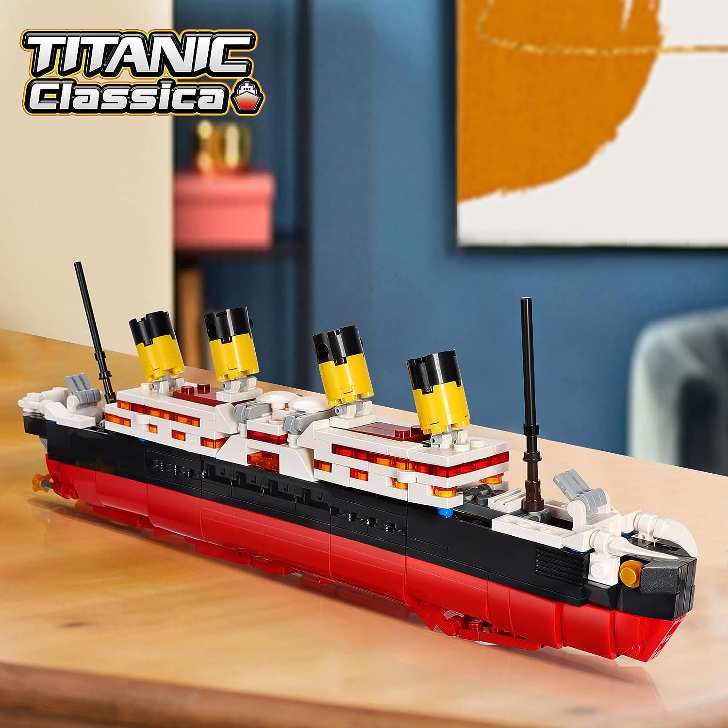 2 in 1 Titanic Model & Transform Robot Building Kit, Collectible Display Model Set