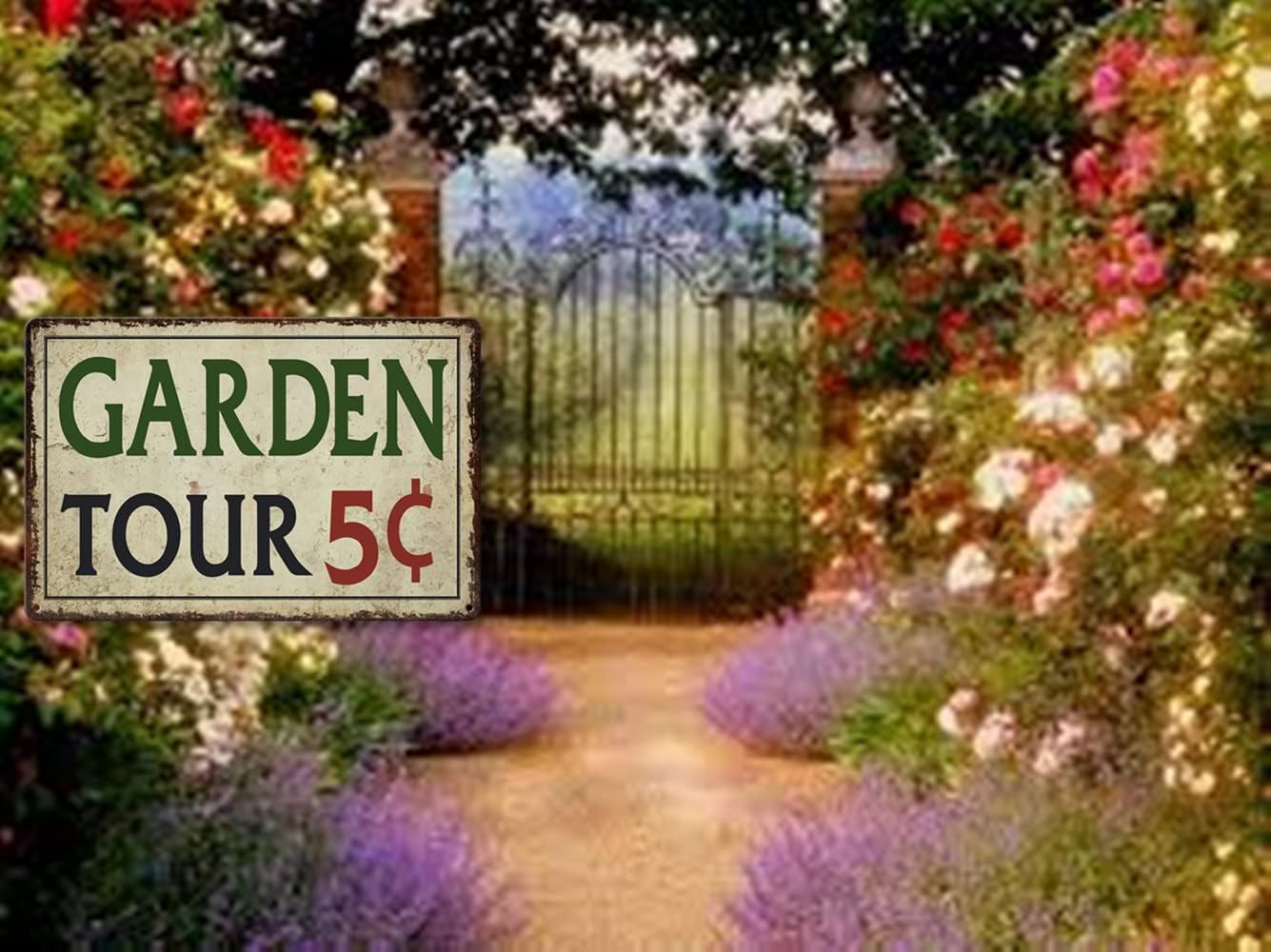 Garden Tours 5 Cents Tin Sign Home Decor