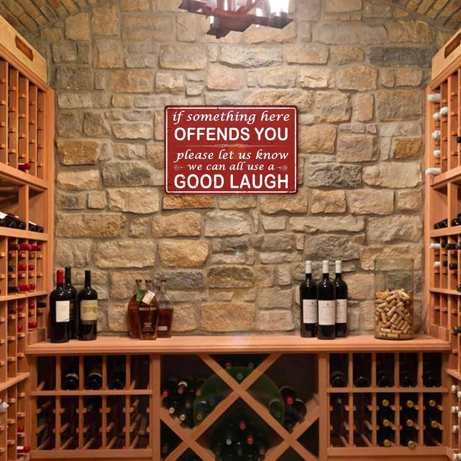 If Something Here Offends You Tin Sign For Garage Home Bar Wall Decor