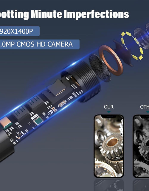 Load image into Gallery viewer, Endoscope Camera with Light iPhone Borescope Inspection Camera, 1920p HD, Adjustable 8 LED, 16.4ft, Single Lens
