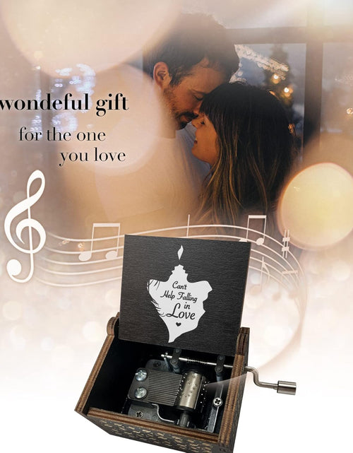 Load image into Gallery viewer, Wooden Music Box-Can’t Help Falling in Love Hand Crank Laser Engraved Vintage Wood Musical Boxes
