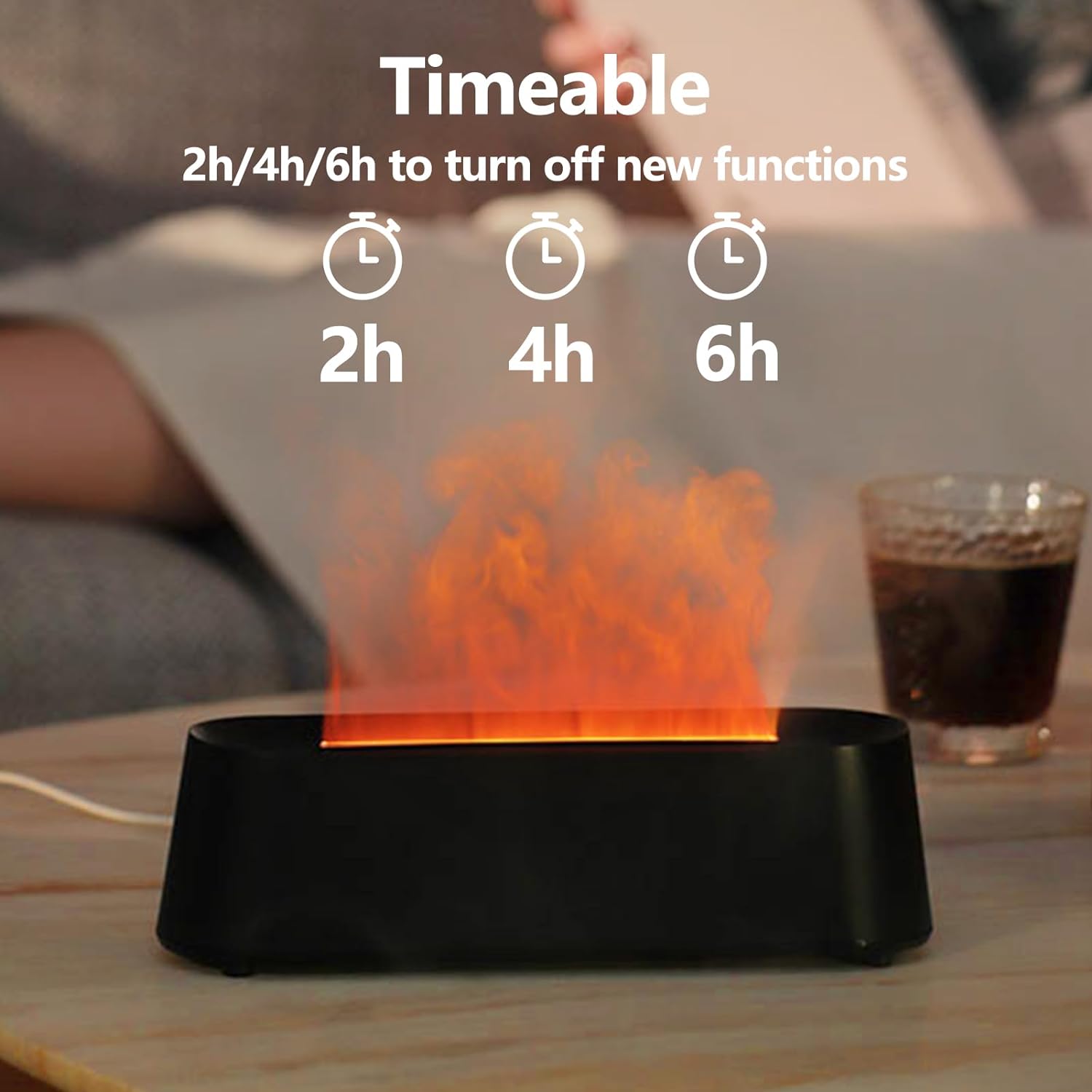 Air Humidifier with 7 Colors Light, Aromatherapy Diffuser, Oil Diffuser, Black