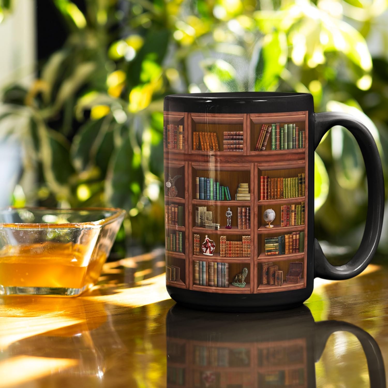 Library Bookshelf Mug Gifts For Book Lovers Women,  Mug Librarian Book Lovers Gifts for Readers Writer Black 15oz