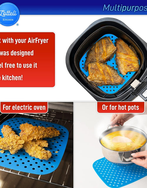 Load image into Gallery viewer, Reusable Silicone Air Fryer Liners with Air Fryer Magnetic Cheat Sheet, Easy Clean Air Fryer Accessories
