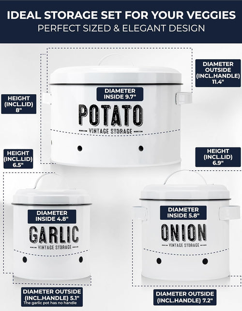 Load image into Gallery viewer, Potato Storage For Pantry, Canister Sets for the Kitchen Counter, Potatoes Storage, White
