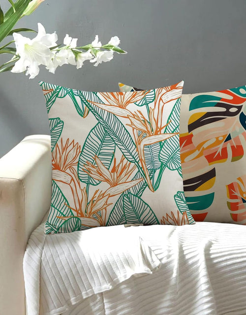 Load image into Gallery viewer, Set of 4 Modern Tropical Leaves Minimalist Aesthetic Leaf Decorative Throw Pillow Cases, 18 x 18
