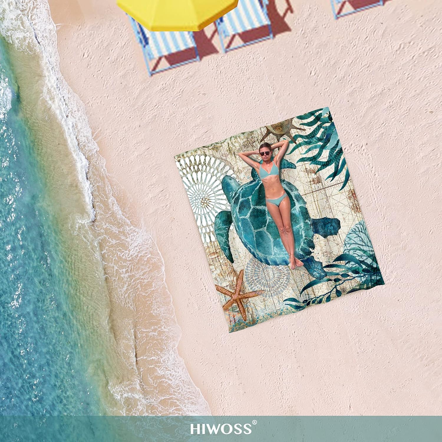 Beach Blanket Waterproof Sandproof Oversized 95”x 80”