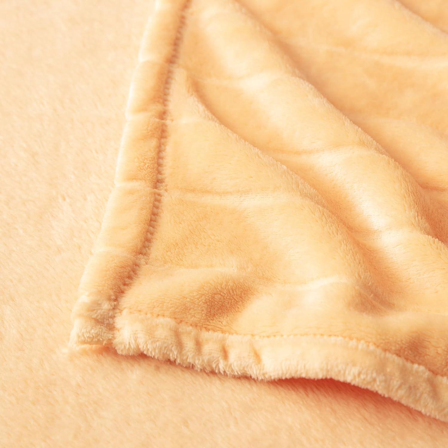 Decorative Stripe Lightweight Fleece Cozy Sofa Bed Seasons Throw 330 GSM Soft Plush Fuzzy Warm Fluffy Blanket, 50"x 60", Yellow
