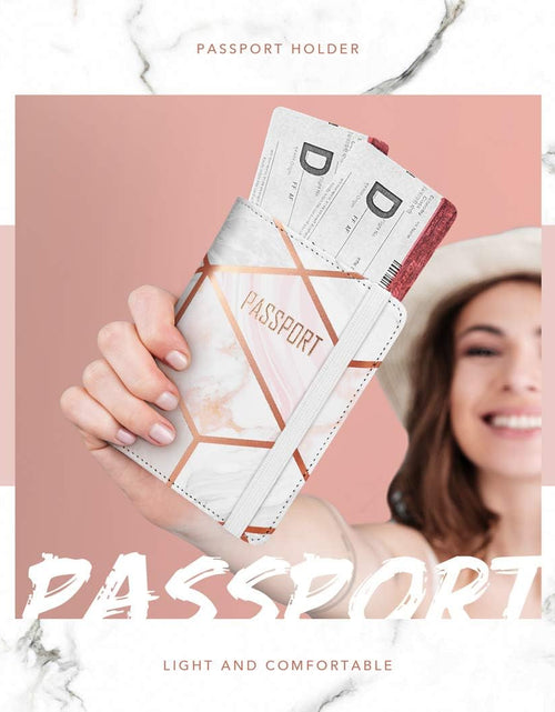Load image into Gallery viewer, Passport Holder Cover, [Updated Version] Leather RFID Blocking Travel Wallet Case for Men &amp; Women (Marble)

